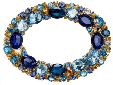 Sapphire And Topaz border with clear copy space