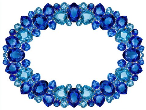 Sapphire And Topaz border with clear copy space