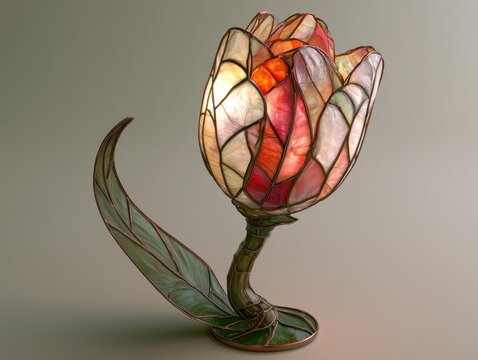 Stained glass tulip