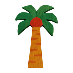 Obraz premium PNG Colorful wooden palm tree illustration.