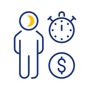 Business coaching icon. Business and corporate training line symbol. Color.