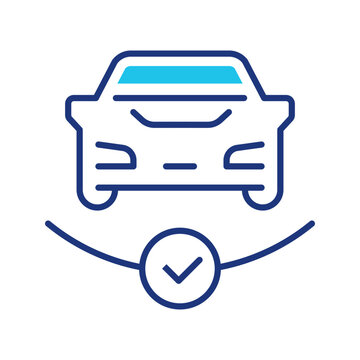 Car service icon. Industry and auto repair line symbol. Color.