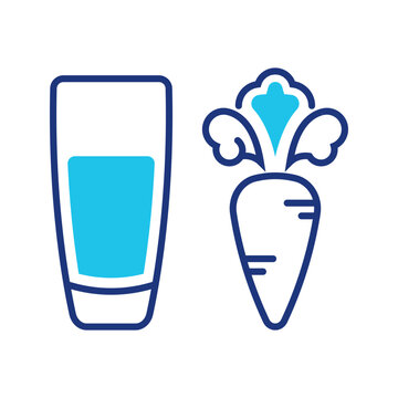 Carrot juice icon. Food and juice line symbol. Color.