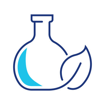 Chemistry lab icon. Science and chemical laboratory line symbol. Color.