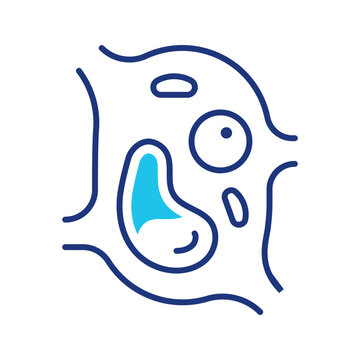 Cell biology icon. Science and cell biology line symbol. Color.