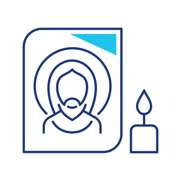 Christ icon icon. Religion and christian icon line symbol. Color.
