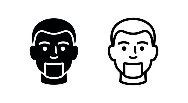 Ventriloquist dummy head icons silhouette and outline