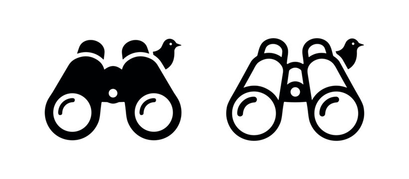 Birdwatching Binoculars Icon for Nature Observation