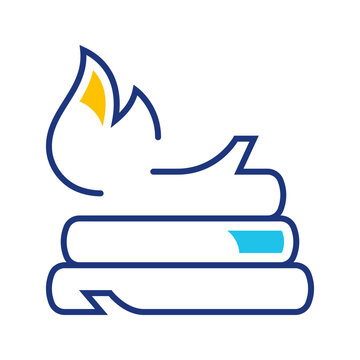 Firewood stack icon. Industry and solid fuel line symbol. Color.