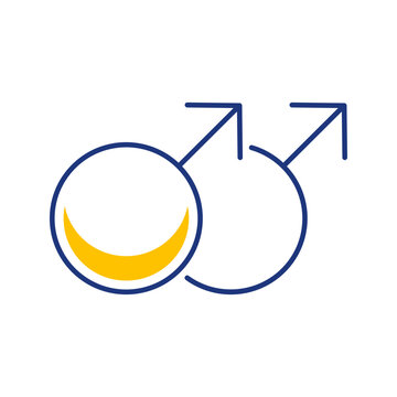 Gay couple icon. Society and lgbt line symbol. Color.