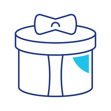 Gift box icon. Lifestyle and gift box line symbol. Color.