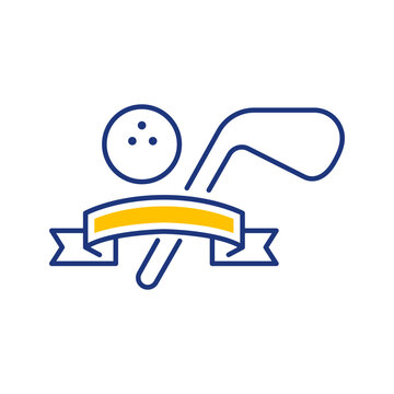 Golf club icon. Sports and golf line symbol. Color.