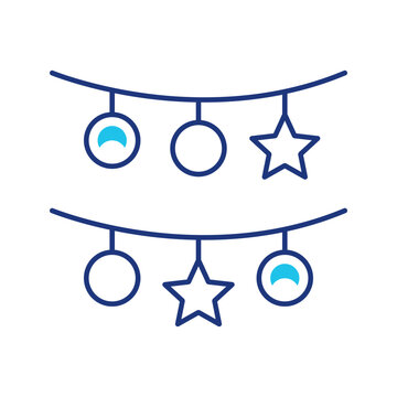 Holiday garland icon. Lifestyle and holiday decor line symbol. Color.