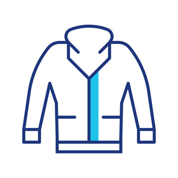 Hood jacket icon. Lifestyle and outerwear line symbol. Color.