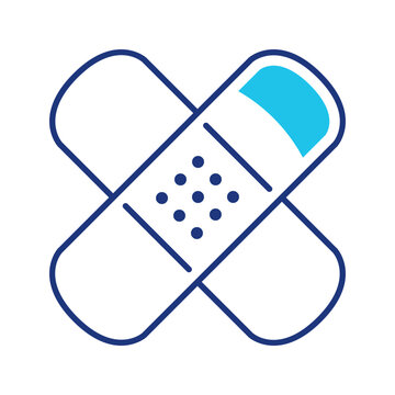 Nicotine patch icon. Healthcare and nicotine replacement line symbol. Color.