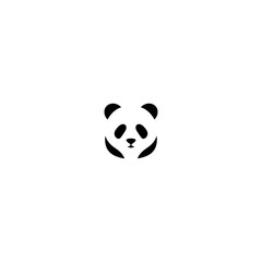Minimalist panda face icon graphic with minimalist wildlife silhouette creature endangered creative abstract isolated identity portrait © MD. JONAED
