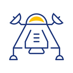 Moon rover icon. Science and planetary rover line symbol. Color. © M.Style