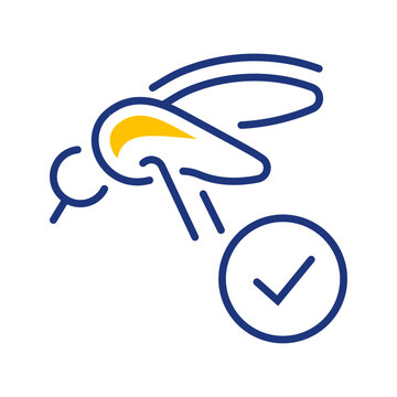 Mosquito disease icon. Healthcare and vector borne disease line symbol. Color.