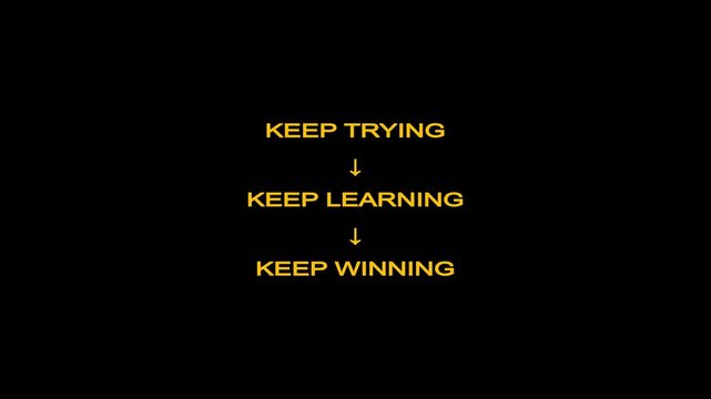 Keep Trying Keep Learning Keep Winning &ndash; Inspirational Typography