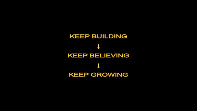 Keep Building Keep Believing Keep Growing &ndash; Text Animation