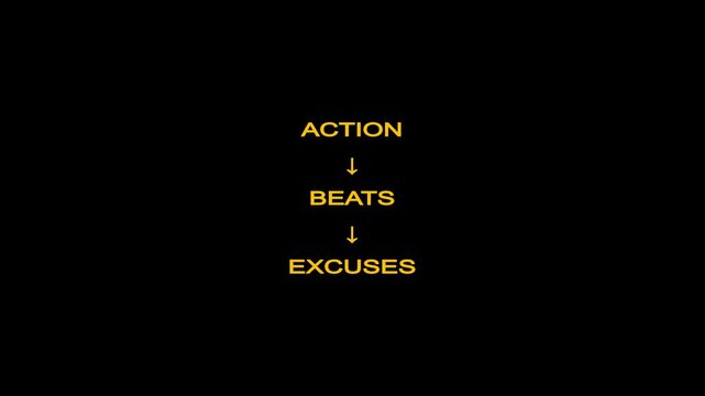 Action Beats Excuses &ndash; Motivational Typography Animation