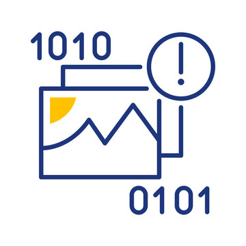 Video file error icon. Industry and file corruption line symbol. Color.