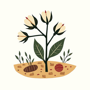 A minimalist flat design illustration featuring a partial view of a woman's face against a plain background, providing ample copy space for a beauty or fashion layout.