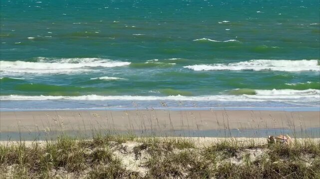 Beautiful blue and green ocean waves