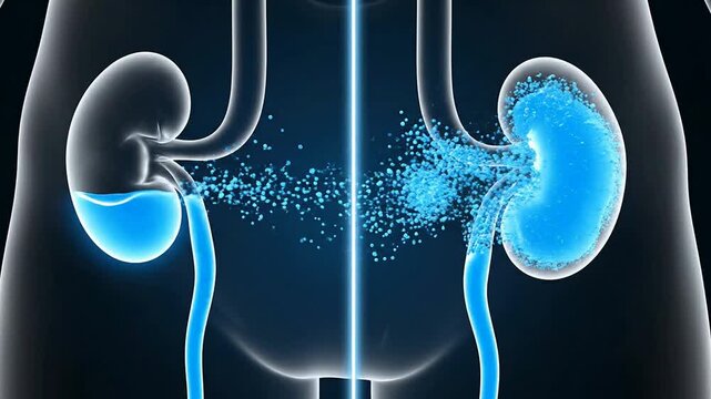 Healthy Urine Flow Contrast With Obstructed Urine Flow In Human Kidneys Illustration Emphasizing Urinary Health Concepts