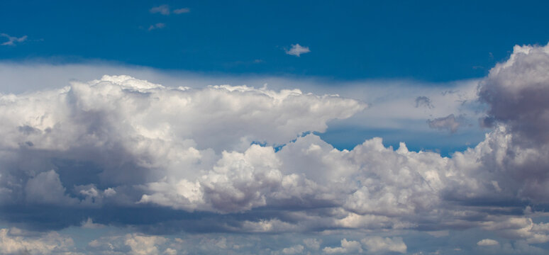 Clouds gathered in a blue sky