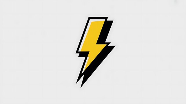 Yellow lightning bolt symbol with black shadow
