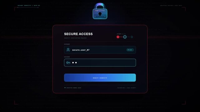 Secure login interface with password field and red access denied failed attempt warning screen
