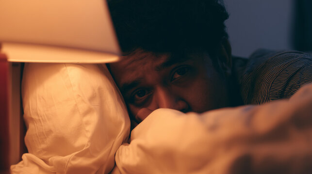 Man experiencing emotional exhaustion from constantly pretending to be happy in public, alone in his room after hiding his sadness all day, social pressure and depression , man loo