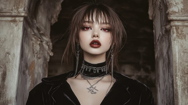 Dark, gothic fashion portrait