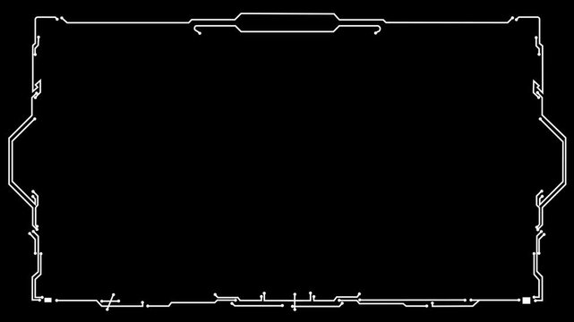 Hud Frame Digital Technology Sci-fi Frame Interface. HUD concept design of frame with brackets, equalizers, data, futuristic elements. overlay template futuristic cyber frame ant begruntle black