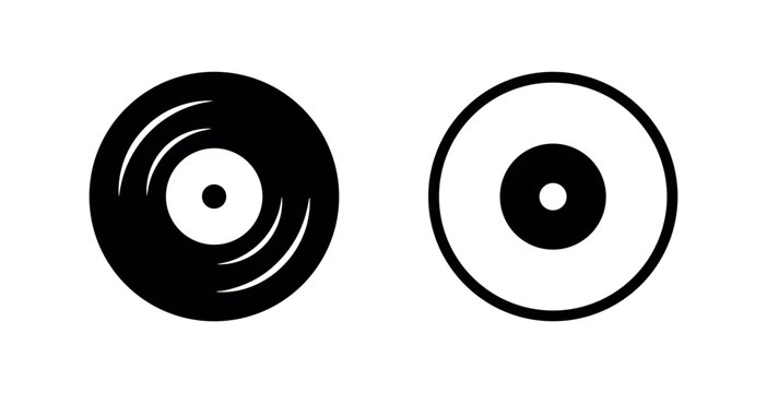 Vinyl record music icon set