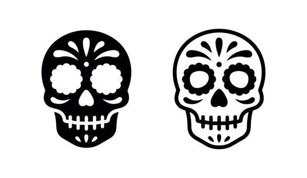 Mexican Sugar Skull Day of the Dead Calavera Icon