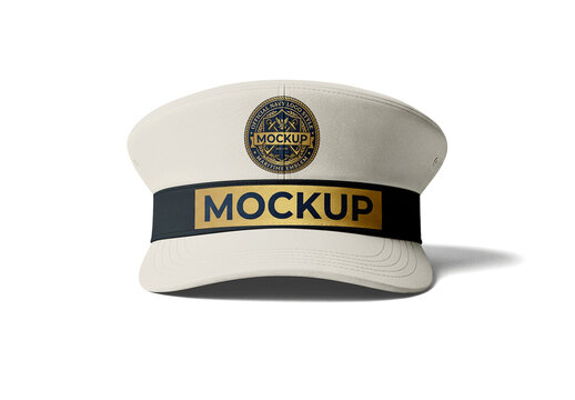 Military Cadet Cap Front Mockup
