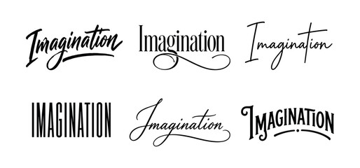 Collection of diverse typography styles spelling the word imagination © Compositor 
