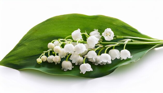 pure white lily of the valley flower isolated on a clean white background beauty white