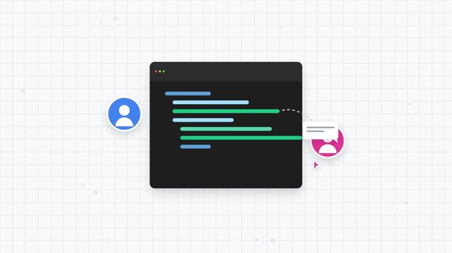 2D Animation Concept of Code Review Developer Collaboration 4K Video