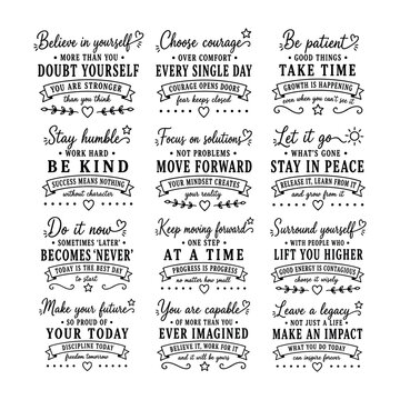 Inspirational quotes and positive affirmations for motivation and self-improvement