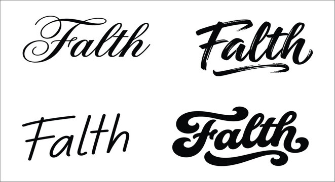 Falth calligraphy variations black vector illustration on a white background alphabet art artwork bold character