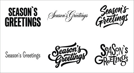 Season s greetings typographic collection various handwritten and bold vector styles on white background alphabet © vectors home