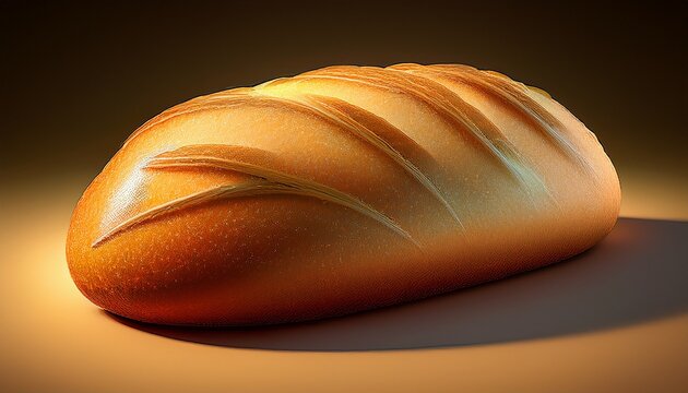 oval shaped golden brown bread roll