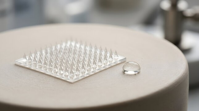 Microneedle array patch testing modern new beautiful creative professional high quality clean