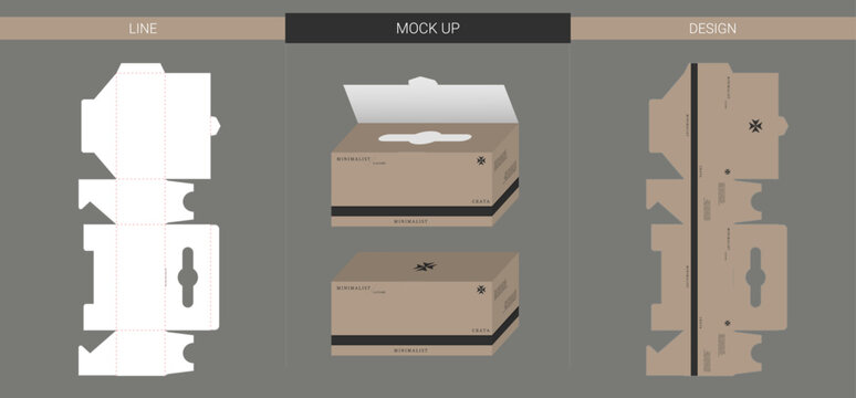 Box Packaging Die Cut Template with Foldable Carton Layout Design