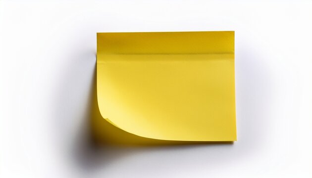 yellow sticky post it note isolated on transparent or white background