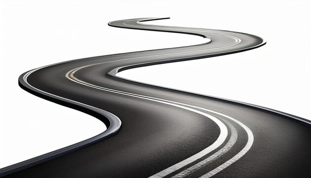 twisty road isolated on transparent or white background
