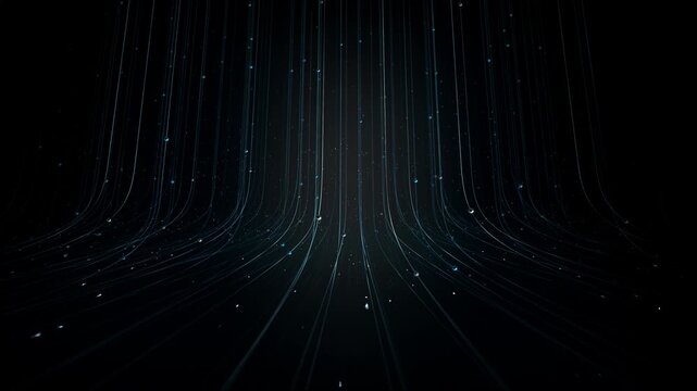Blue Bend Lines From Blue Pearls and Particles, Purple Glitter Dots, Blue Pearls, UHD Loop Background 